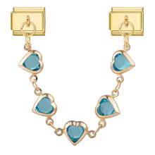 Double Maillon Cœurs Turquoise