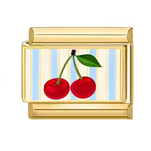 Cerises fond rayé
