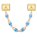 Charm Double Maillon Yeux Bleu Clair