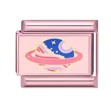 Lune et étoile rose