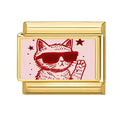 Chat aux lunettes rouges