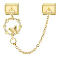 Charm Double Maillon Couronne Florale