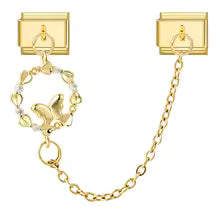 Charm Double Maillon Couronne Florale