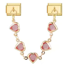Double Maillon Cœurs Roses