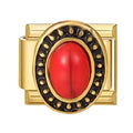 Charm Pierre Ovale Rouge