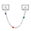 Charm Double Maillon Pierres Multicolores