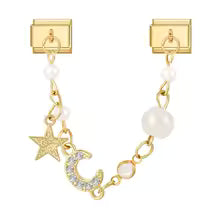 Charm Double Maillon Lune Étoile