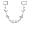 Charm Double Maillon Feuilles Argent