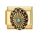 Charm Médaillon Soleil Turquoise