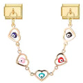 Charm Double Maillon Cœurs Multicolores