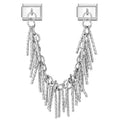Charm Double Maillon Franges Argent
