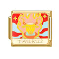 Bracelet italien charm doré signe Taureau