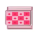 Damier rose scintillant