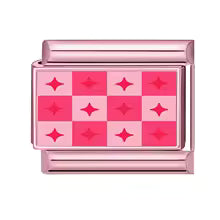 Damier rose scintillant