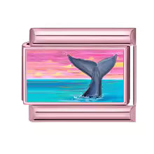 Queue de baleine au coucher de soleil
